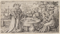 KG 00641
<br/>
Verloren zoon, feestend
<br/>
<em>Beham, Hans Sebald (1500 - 1550) - kopie naar</em>